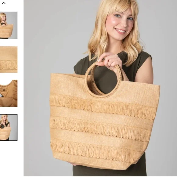 San Diego Hat Company Leucadia Tote in Natural - New - Picture 3 of 6